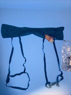 Adore Me Teal Garter Belt with Adjustable Straps